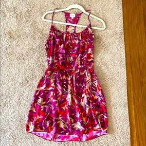 Parker Silk Ruffle Print Dress